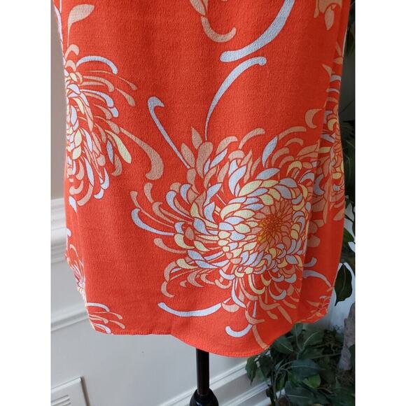 CAbi Women's Orange Floral 100% Rayon Scoop Neck Sleeveless Camisole Top Tank L - Picture 4 of 11